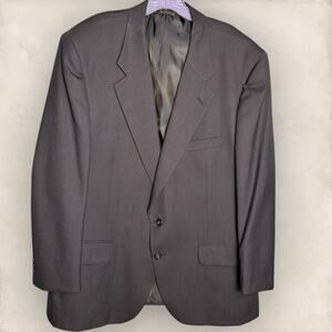 Burberry London Mens Blazer Jacket 2 Button 100% Wool Charcoal Gray Size 48 R